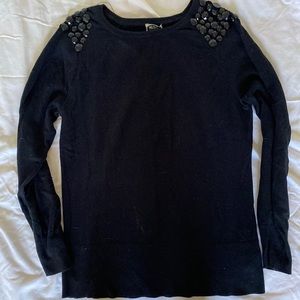 Black sweater w statement jeweled back